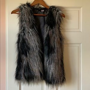 Divided Faux Fur Vest